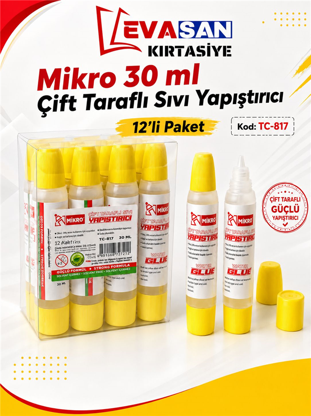 MİKRO TC-817 ÇİFT TARAFLI SIVI YAPIŞTIRICI 30ML PK:12 Lİ 