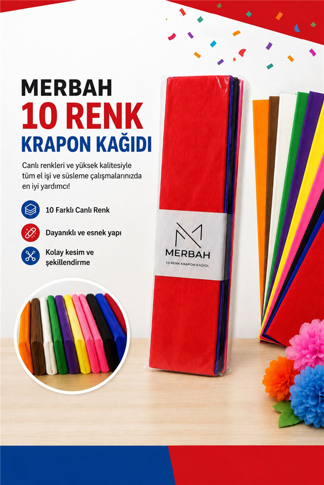 MRB-2198 10 RENK KRAPON KAĞIDI 10 LU PK *50