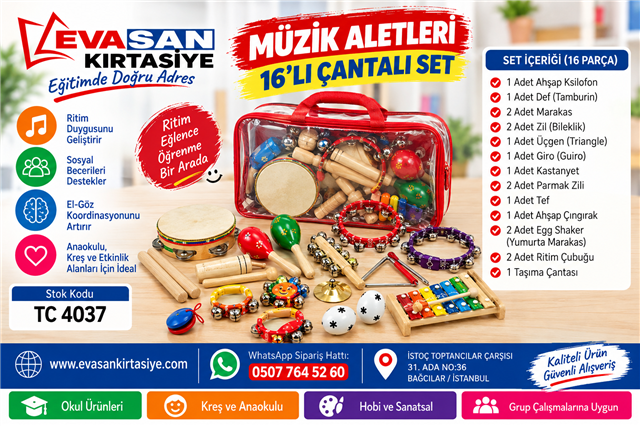MÜZİK ALETLERİ 16 LI ÇANTALI SET