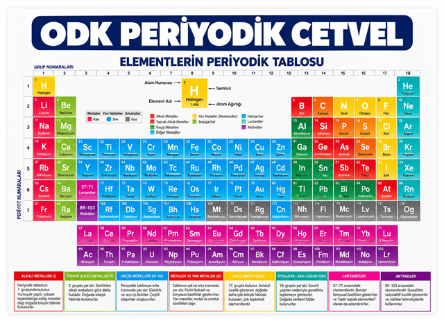 ODK 57X82 PERİYODİK CETVEL TABLOSU SELEFON ÇITALI