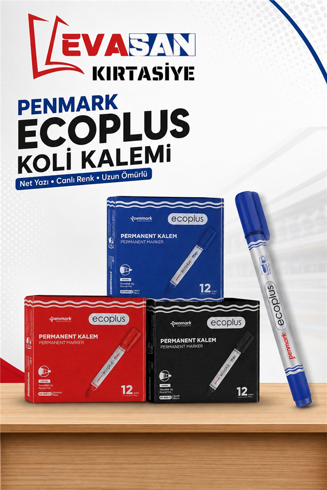 PENMARK ECOPLUS KOLİ KALEMİ YUVARLAK UÇ PK:12 Lİ