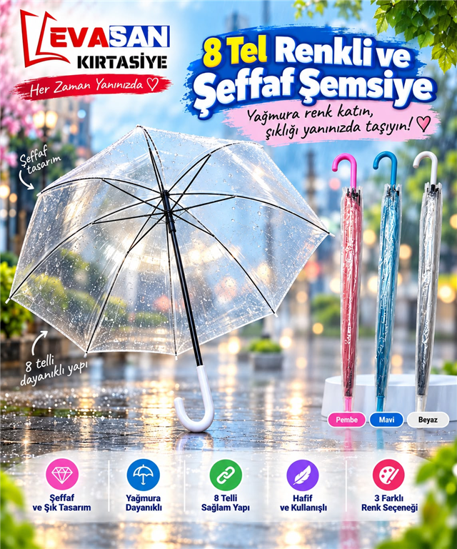 ŞEFFAF ŞEMSİYE*100