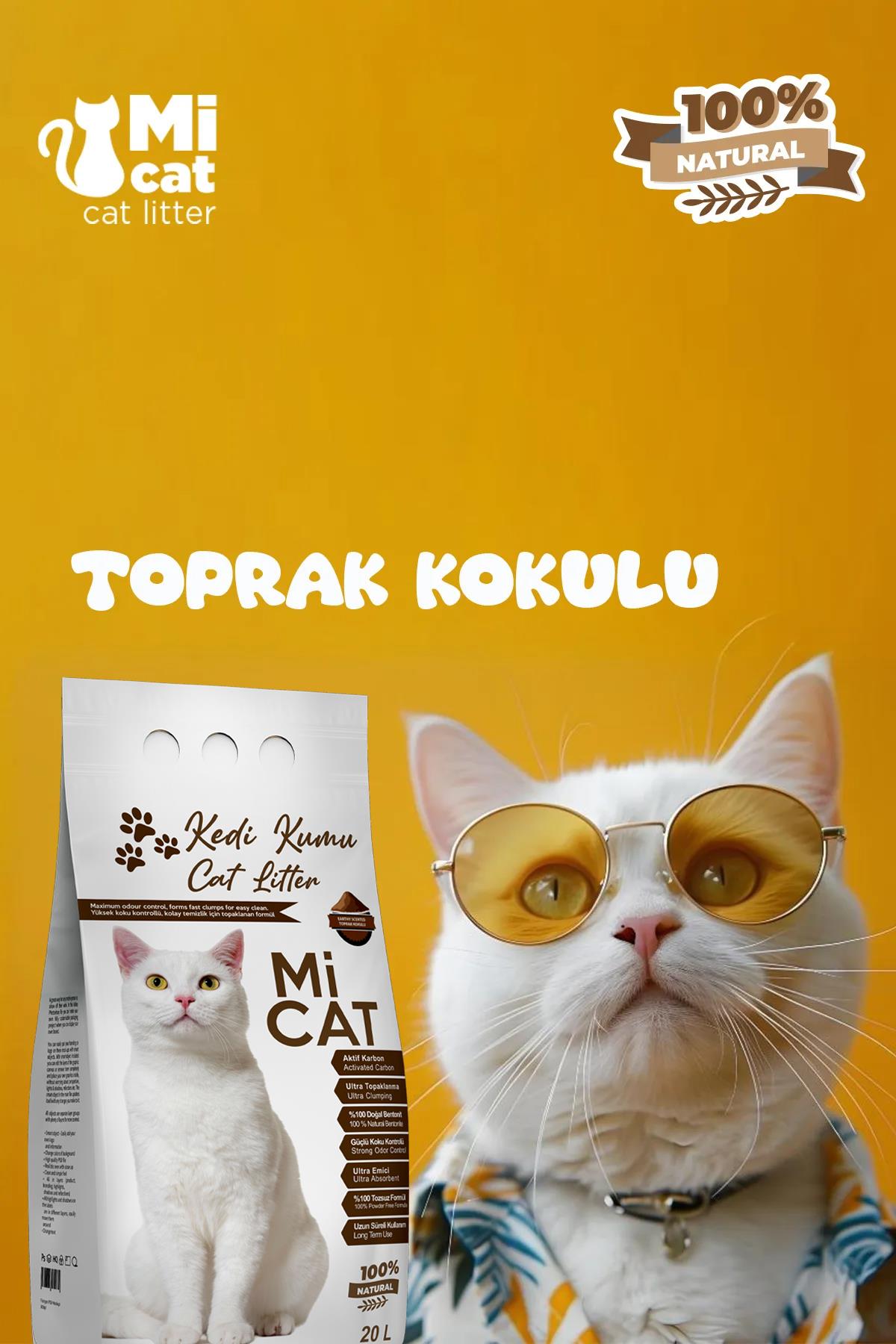 MiCat 20 Litre Toprak Kokulu Kedi Kumu - Aktif Karbonlu, Süper ...