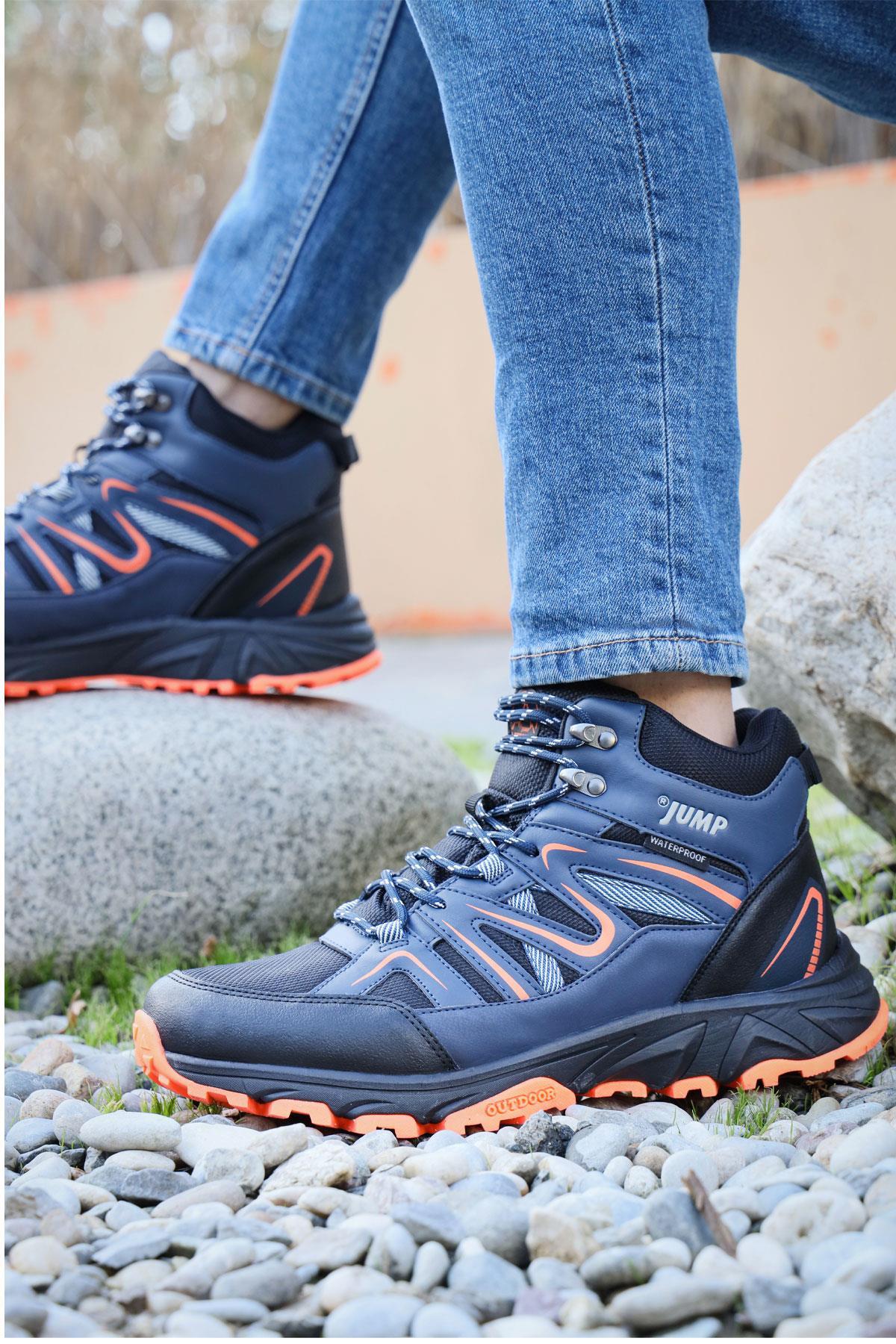 28682 Lacivert - Siyah Erkek Su Geçirmez Outdoor Bot Spor Ayakkabı