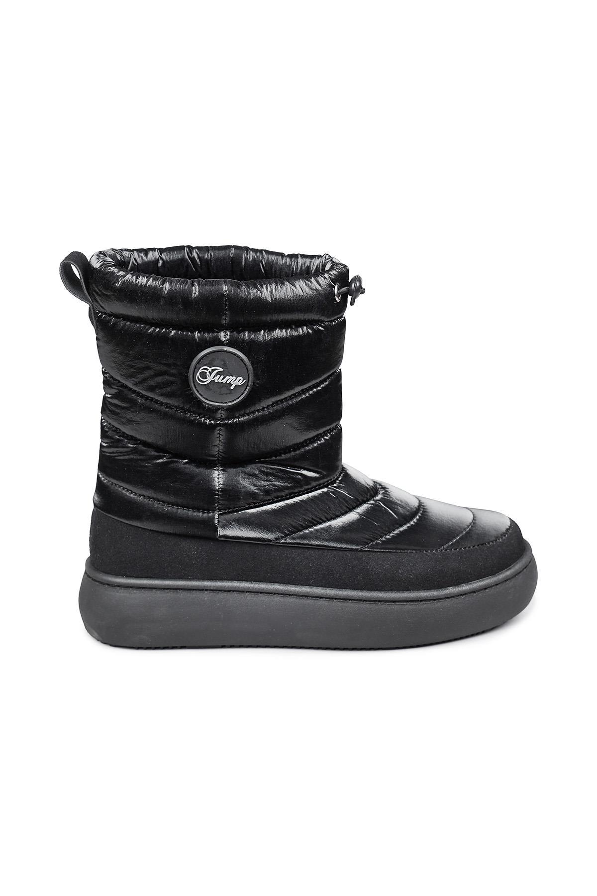 boot120 原工房 60112 Suya Dayanıklı Kaydırmaz Taban Siyah Kız Çocuk Kar Botu