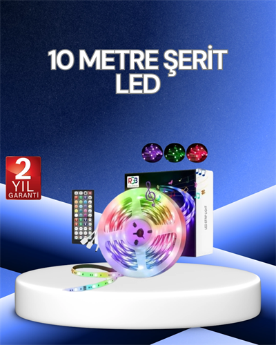 10 Metre Smart Şerit Led Bluetooth Telefon Kontrollü USB Enerjili