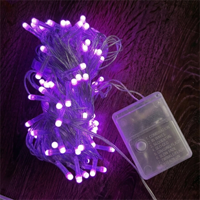 10m 100 Led Damla Uçlu Pembe Işık Şeffaf Kablo