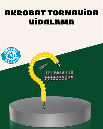 12 Parça Akrobat Bits Seti Çok Amaçlı Vidalama Dayanıklı Çelik