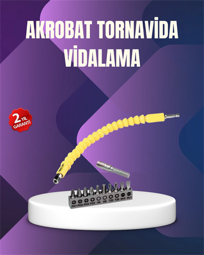 12 Parça Vidalama Uç Seti Akrobat Tasarım Dayanıklı Metal