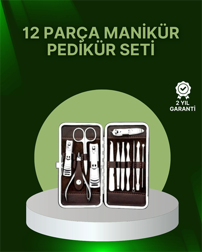 12 Parçalık Özel Deri Çantalı Kişisel Bakım Seti