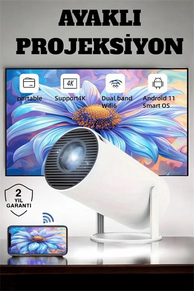 130 İnç Geniş Ekran ve 4K Destekli Full HD Projeksiyon Cihazı