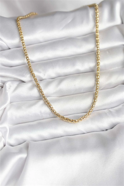 14K Gold Renk Kaplama Boru Zincir Model CM Kadın Kolye