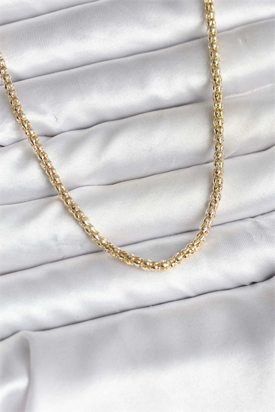 14K Gold Renk Kaplama Boru Zincir Model CM Kadın Kolye