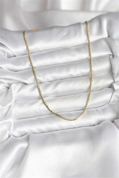 14K Gold Renk Kaplama Ezme Zincir Model CM Kadın Kolye