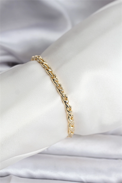 14K Gold Renk Kaplama Zincir Model Kadın CM Bileklik