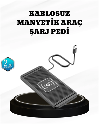 15W Manyetik Kablosuz Şarj Pedi Araç Masa Kullanımına Uygun Qi Şarj Cihazı