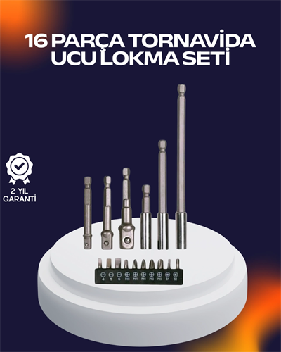 16 Parça Usta İşçilik Bits Takımı Vida Sökme Takma Set