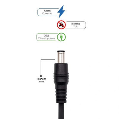 19.5V 4.62A 4.5 * 3.0mm 90W DELL İçin Laptop Adaptör
