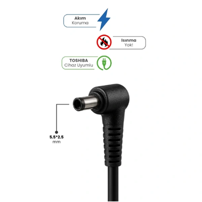 19V 4.74A 5.5 * 2.5mm 90W TOSHIBA İçin Laptop Adaptör