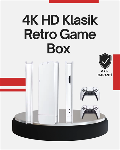 2 Kollu Kablosuz 4K TV Uyumlu Klasik Oyun Konsolu