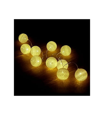2 Metre 10’lu Top LED Işık - Pilli Gün Işığı Dekoratif Aydınlatma