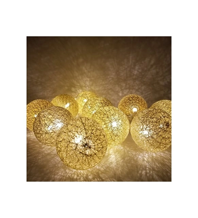 2 Metre 10’lu Top LED Işık - Pilli Gün Işığı Dekoratif Aydınlatma