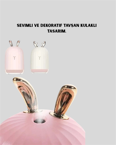 200 ml Tavşan Kulaklı Ultrasonik Hava Nemlendirici ve Gece Lambası