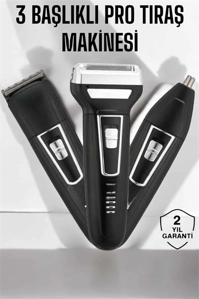 3 Başlıklı Profesyonel Tıraş Makinesi