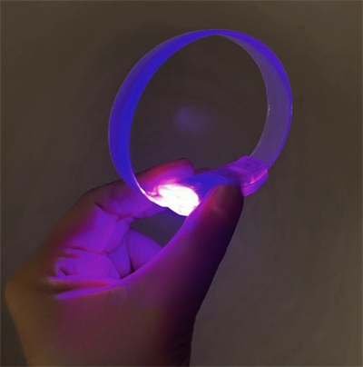 3 Modlu Pilli LED Işıklı Esnek Parti Bilekliği Mor