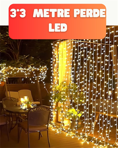 300 LED Perde Işık – Sıcak Beyaz Dekoratif Aydınlatma