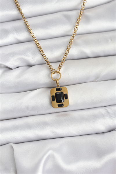 316L Çelik Zincir Gold Renk Vintage Model Kadın Kolye