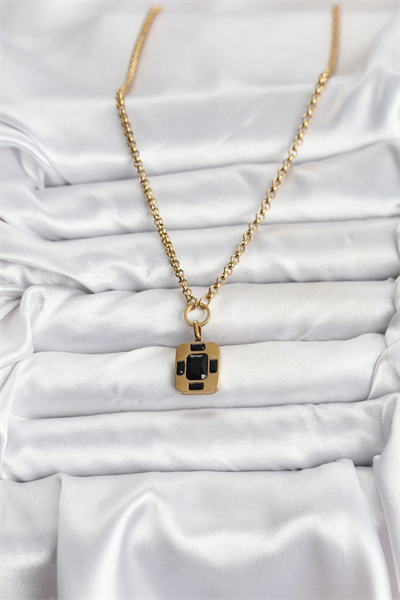 316L Çelik Zincir Gold Renk Vintage Model Kadın Kolye