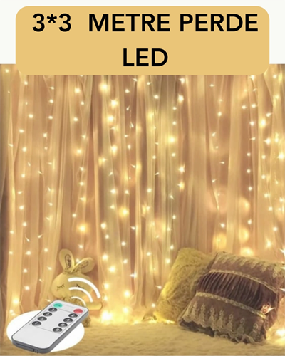 3x3 Metre Perde LED Işık – Parti ve Bahçe Dekorasyonu