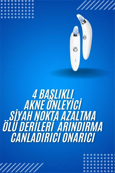 4 Başlıklı Pilli Vakumlu Siyah Nokta Temizleyici Akne Ve Sivilce Önleyici
