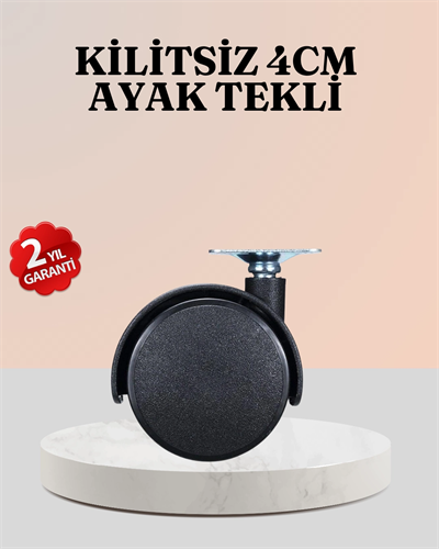 4 cm Çap Kilitsiz Tekerlek Ayağı Tekli Hafif Mobilyalar İçin