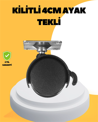 4 cm Kilitli Mobilya Tekerleği Tekli Sessiz ve Dayanıklı