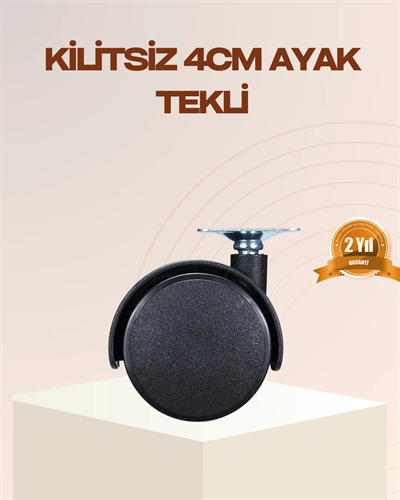 4 cm Kilitsiz Mobilya Ayağı Tekli Kolay Dönen Masa ve Sehpa Ayağı