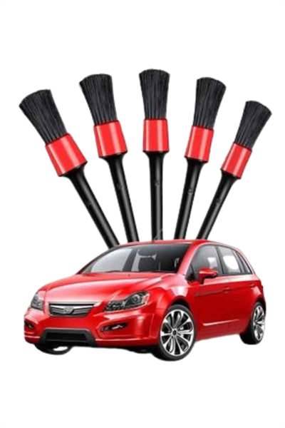 5 Adet Oto Detaylı Temizleyici Araç İçi Temizlik Fırça Seti Koltuk Döşeme Kapı Toz Alma Fırçası