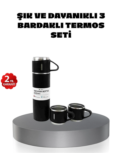 500 ml Paslanmaz Çelik Termos Seti – Sızdırmaz, Vakumlu, Isı Koruma Özellikli, Taşınabilir Termos