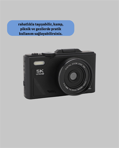 5K UHD Dijital Kamera 75MP Sensör 18x Zoom Stabilizasyonlu