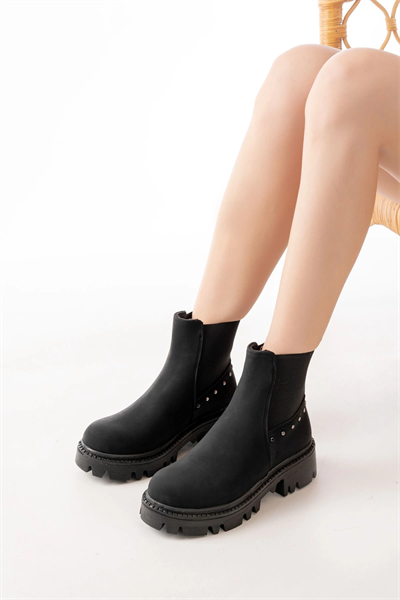 868-2005 Siyah Zümrüt Lastikli Günlük Kadın Bot