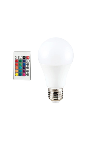 9W E27 RGB ve Beyaz Işık Kumandalı Ampul