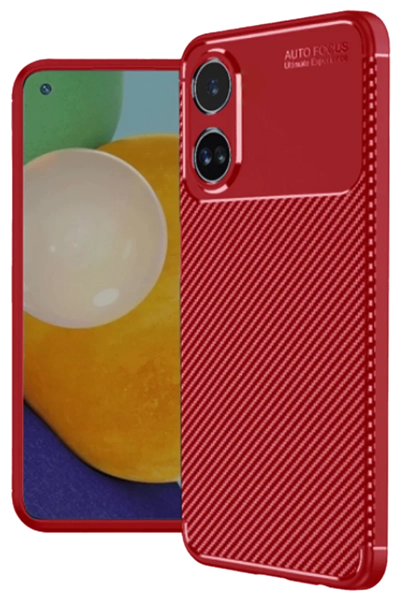 A38 Kılıf Auto Focus Karbon Kapak - Kırmızı