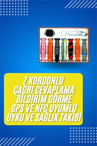 Akıllı Saat Çağrı Cevaplayabilen Unısex 7 Kordonlu Müzik Dinleme