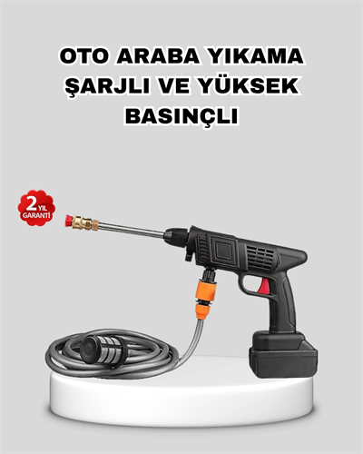Akülü Araba Yıkama Makinesi 21V Güçlü Basınçlı ve Çift Akülü Taşınabilir