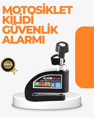 Alarm Sensörlü Disk Kilidi Motosiklet Scooter Bisiklet Güvenlik