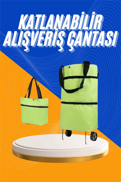 Alışveriş Çantası Katlanabilir Pazar Arabası Tekerlekli Pazar Arabası Katlanabilir