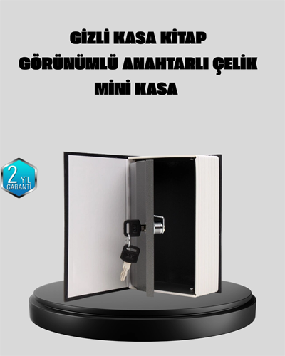 Anahtarlı Gizli Kitap Kasa – Metal İç Yapı, Kamuflajlı Sözlük Tasarım