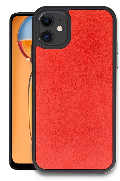 Apple iPhone 11 Kılıf Aras Deri Kapak - Kırmızı