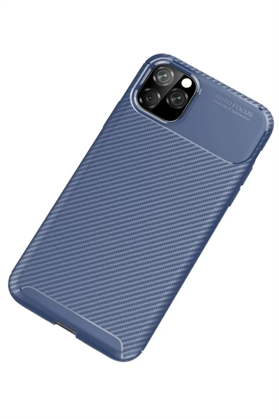 Apple iPhone 11 Pro Kılıf Auto Focus Karbon Kapak - Lacivert